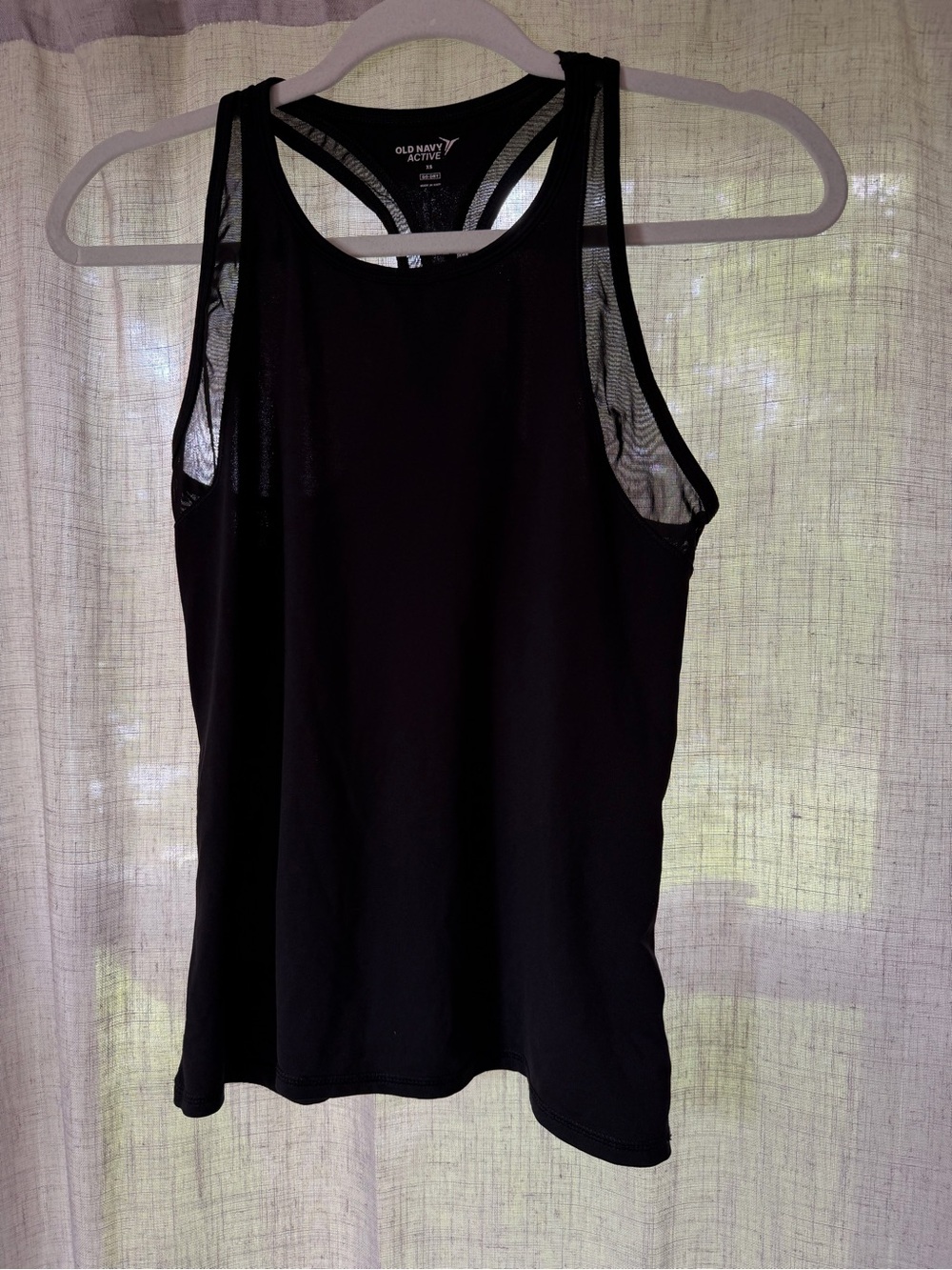 Old Navy Black Mesh-Trim Active Tank Top